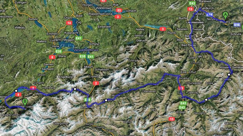 Bludenz -> Grindelwald - 356km
