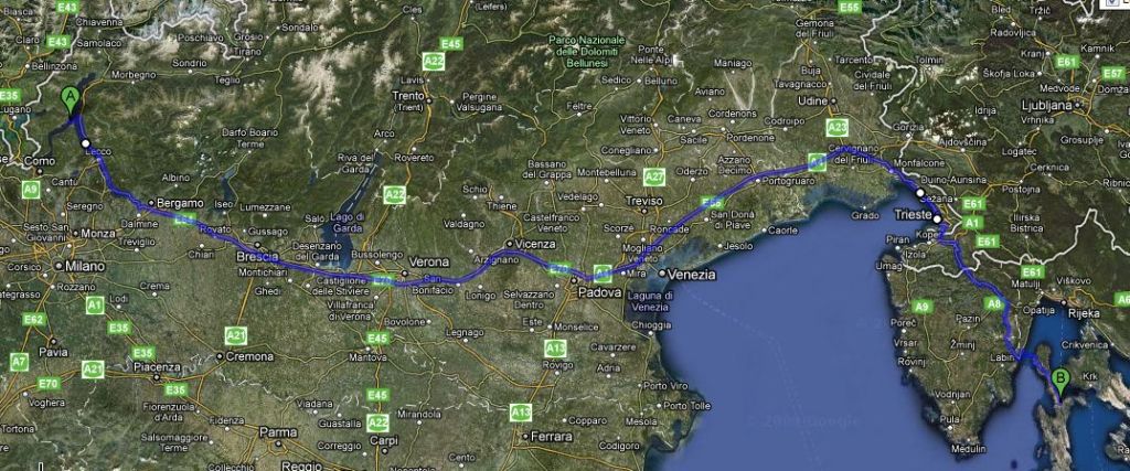 Comosee -> Cres - 560km